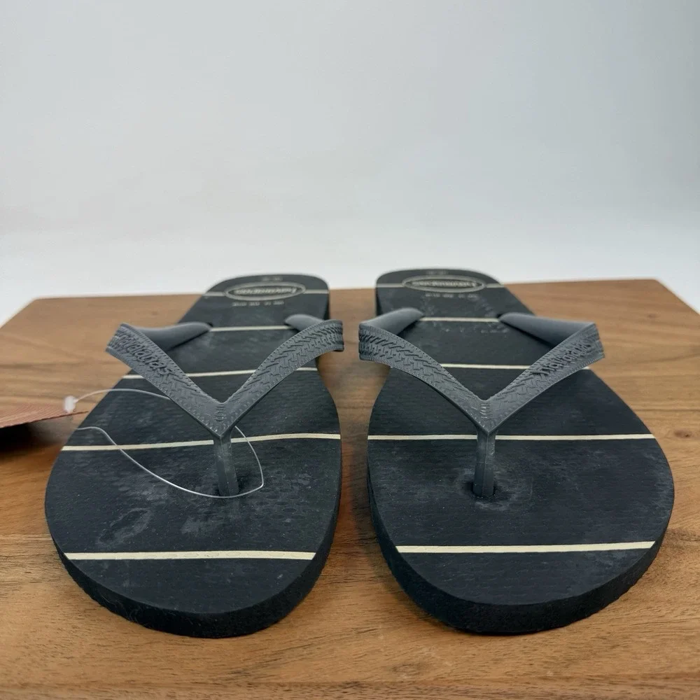 New Mens Havaianas‎ Black Beach Flip Flop Thong Sandals Shoes Size 13